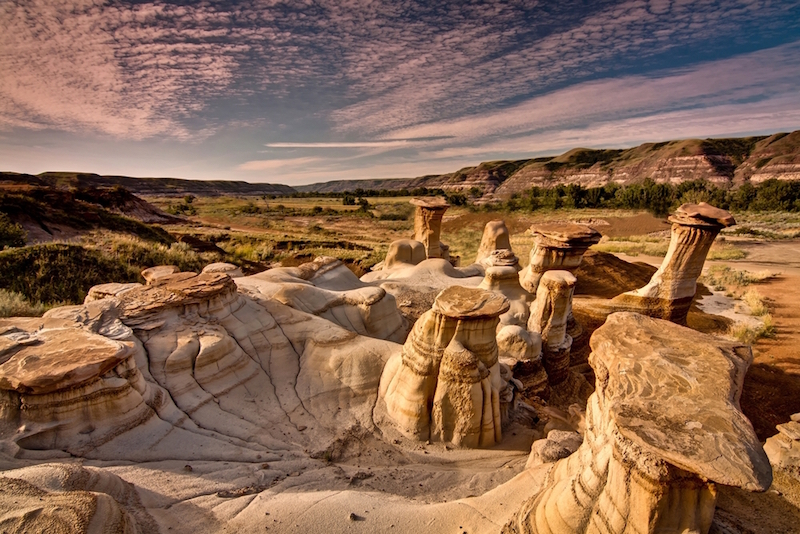 Hoodoos in the Badlands in Drumheller